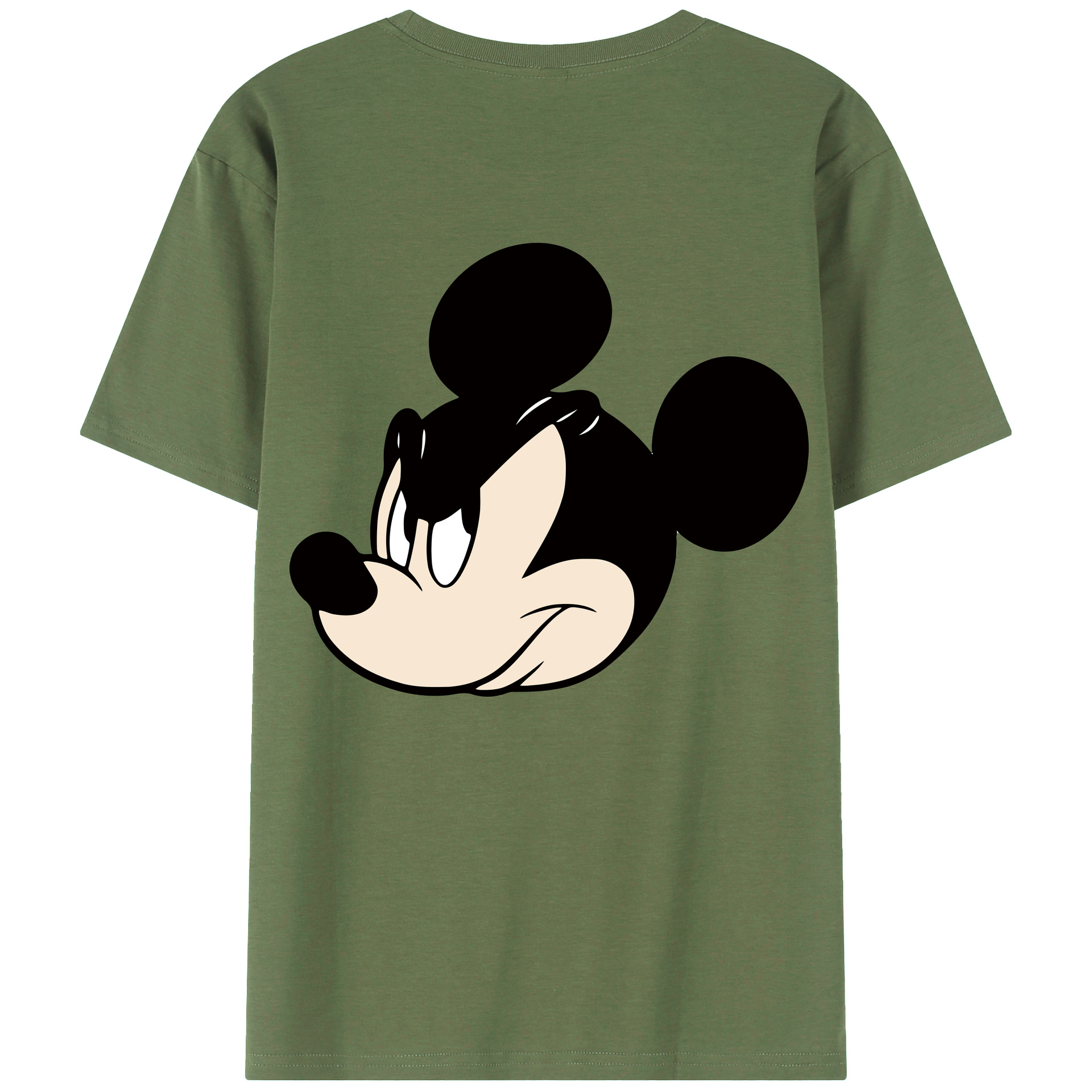 ミッキーマウス Mickey Mouse 綿100％ メンズ半袖Tシャツ（バックプリント） 通気性